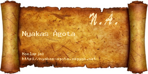 Nyakas Ágota névjegykártya